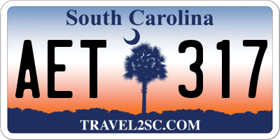 SC license plate AET317