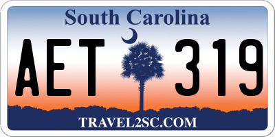 SC license plate AET319