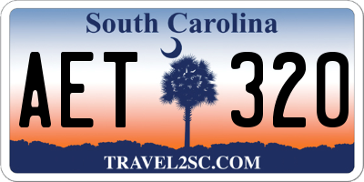 SC license plate AET320