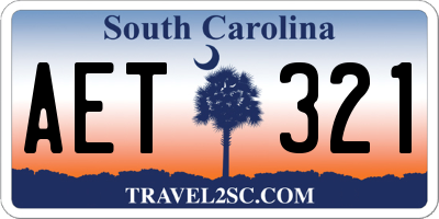 SC license plate AET321