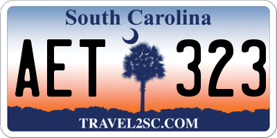 SC license plate AET323