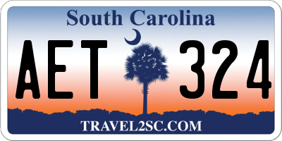 SC license plate AET324
