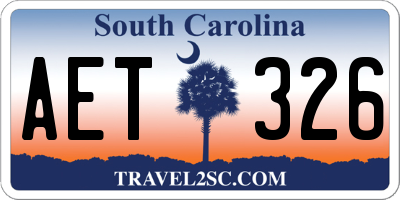 SC license plate AET326