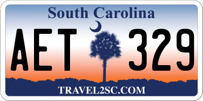 SC license plate AET329