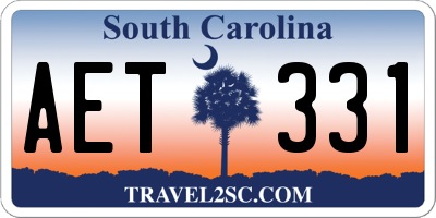 SC license plate AET331