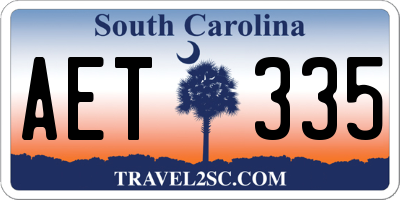 SC license plate AET335