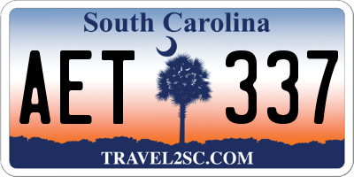 SC license plate AET337
