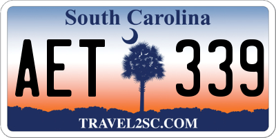 SC license plate AET339