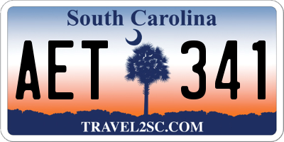 SC license plate AET341