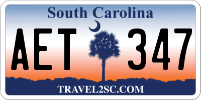 SC license plate AET347