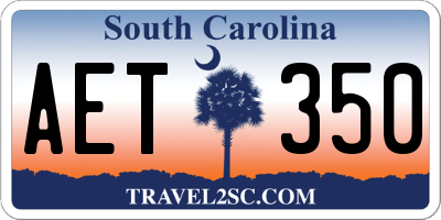 SC license plate AET350