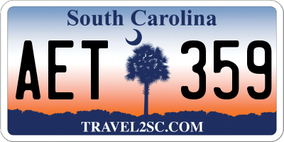 SC license plate AET359