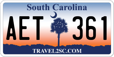 SC license plate AET361