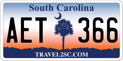 SC license plate AET366