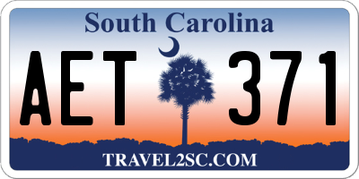 SC license plate AET371