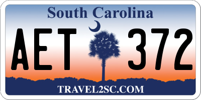 SC license plate AET372
