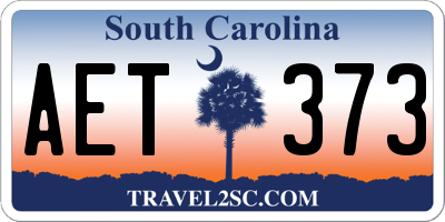 SC license plate AET373