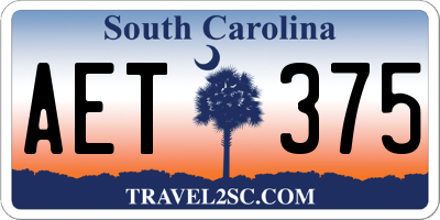 SC license plate AET375