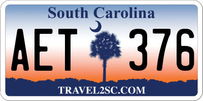 SC license plate AET376