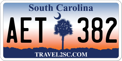 SC license plate AET382