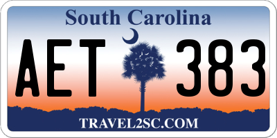 SC license plate AET383