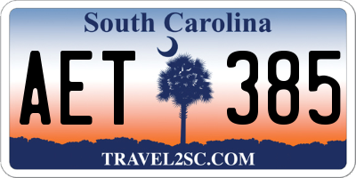 SC license plate AET385