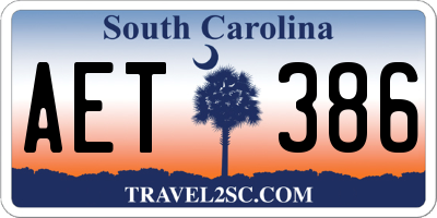 SC license plate AET386