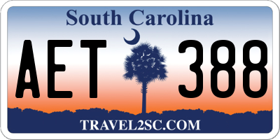 SC license plate AET388