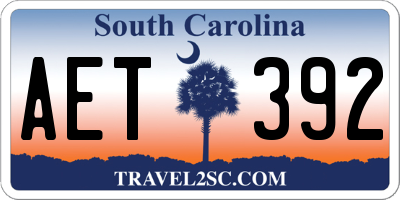 SC license plate AET392