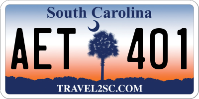 SC license plate AET401