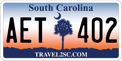 SC license plate AET402