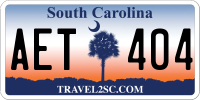 SC license plate AET404