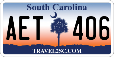 SC license plate AET406