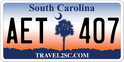 SC license plate AET407