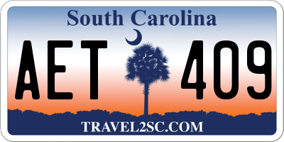 SC license plate AET409