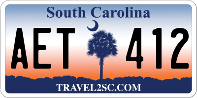 SC license plate AET412