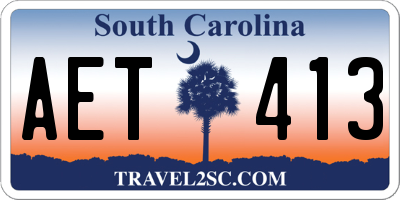 SC license plate AET413