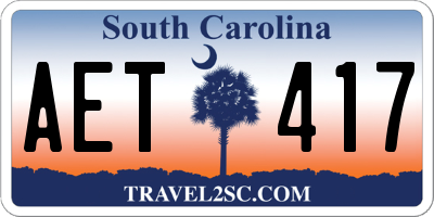SC license plate AET417