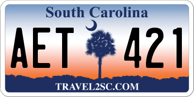 SC license plate AET421