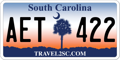 SC license plate AET422