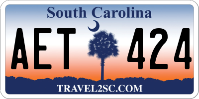 SC license plate AET424