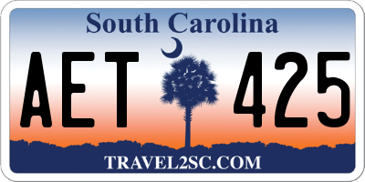 SC license plate AET425