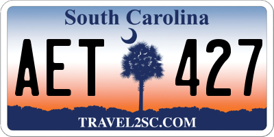 SC license plate AET427