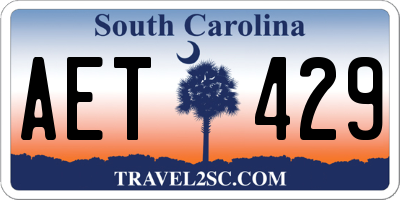 SC license plate AET429