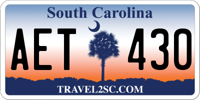 SC license plate AET430