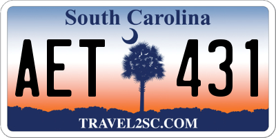 SC license plate AET431