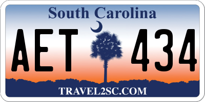 SC license plate AET434