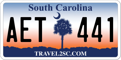 SC license plate AET441