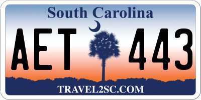 SC license plate AET443