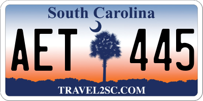 SC license plate AET445